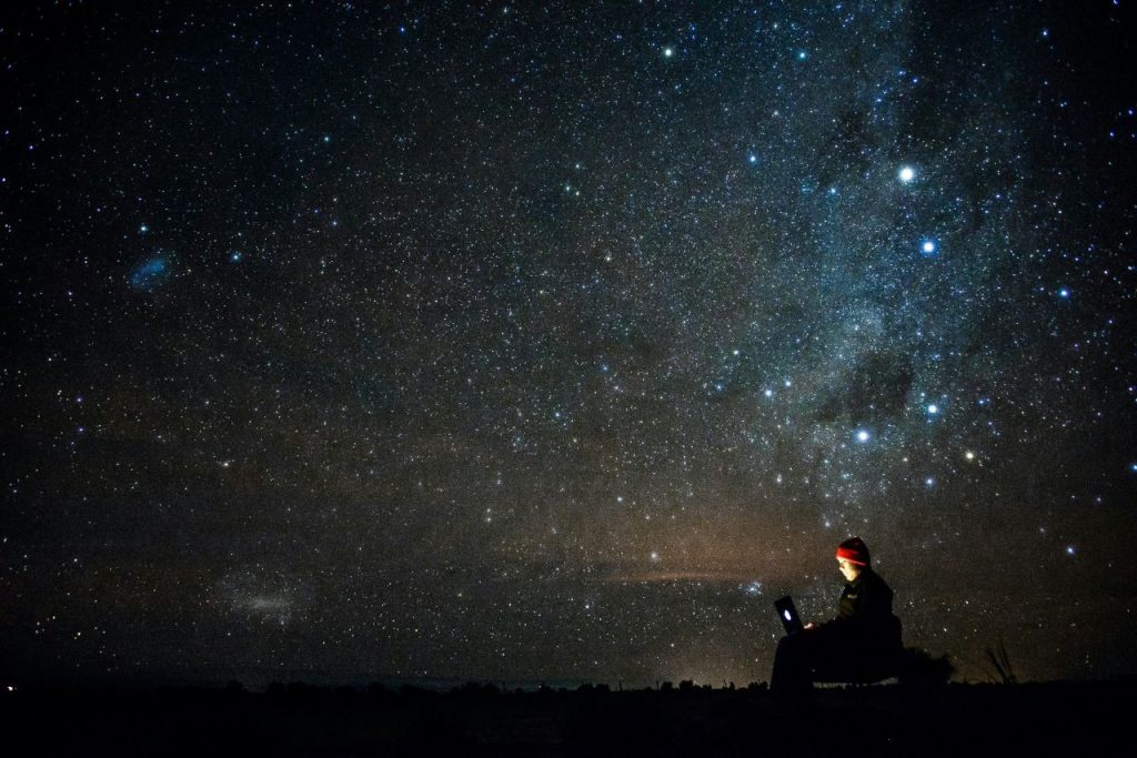 Night sky full of stars, reflecting big hopes for a successful writing career.