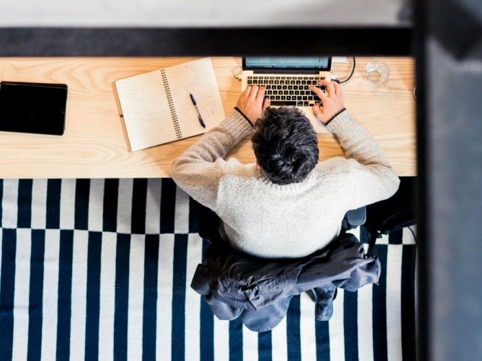 Simple home office setup for a freelancer doing content writing.