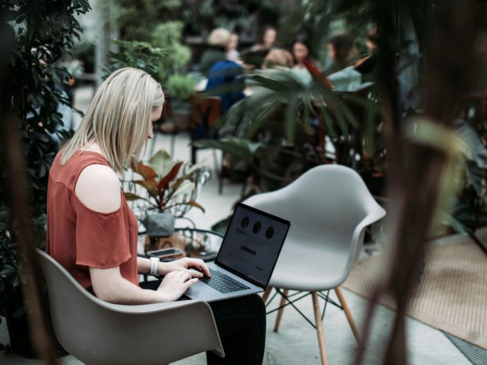 The essentials: computer, plant, and a clear plan for how to write a newsletter.